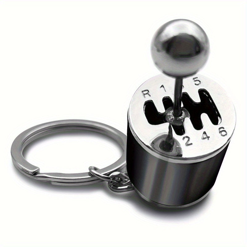 Unisex Alloy Gear Shift Keychain Car Accessory Black Mini Auto Part