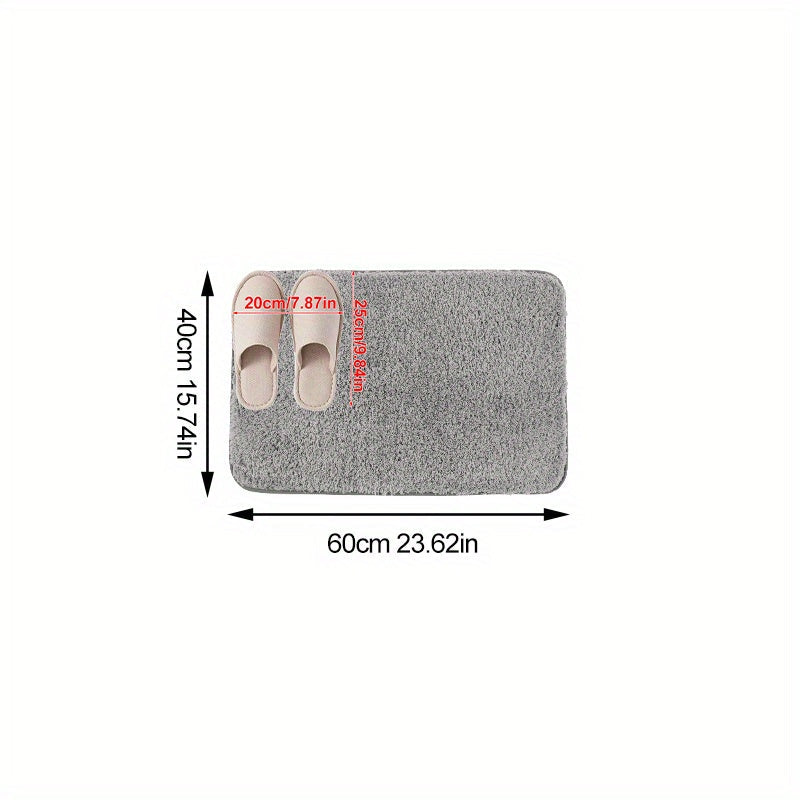 Pink Non-Slip Rectangular Bathroom Floor Mat Quick-Drying Polyester Home Decor