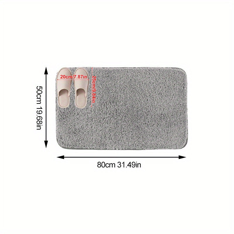 Pink Non-Slip Rectangular Bathroom Floor Mat Quick-Drying Polyester Home Decor