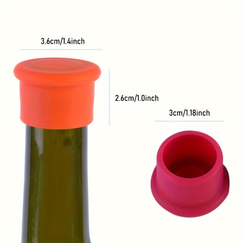 Silicone Wine Stoppers Set of 5 for Beer Champagne Preservation Kitchen Accessories