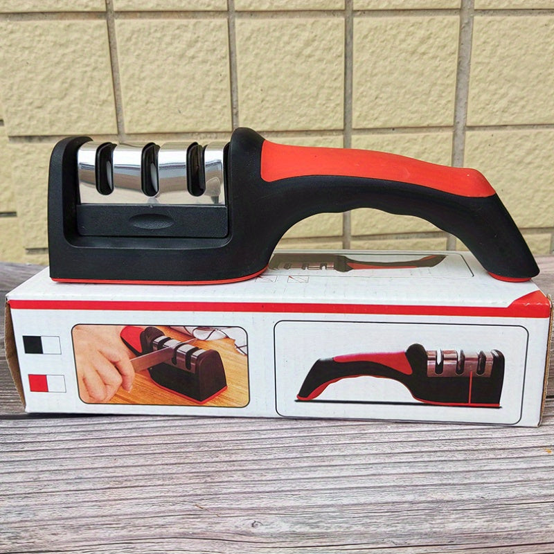 Qoʻlda ishlaydigan pichoq silliqlash vositasi 4 bosqichli, tez va samarali oshxona silliqlash, batareyasiz