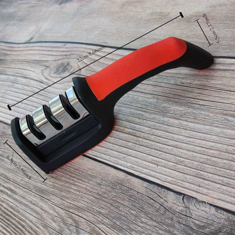 Qoʻlda ishlaydigan pichoq silliqlash vositasi 4 bosqichli, tez va samarali oshxona silliqlash, batareyasiz