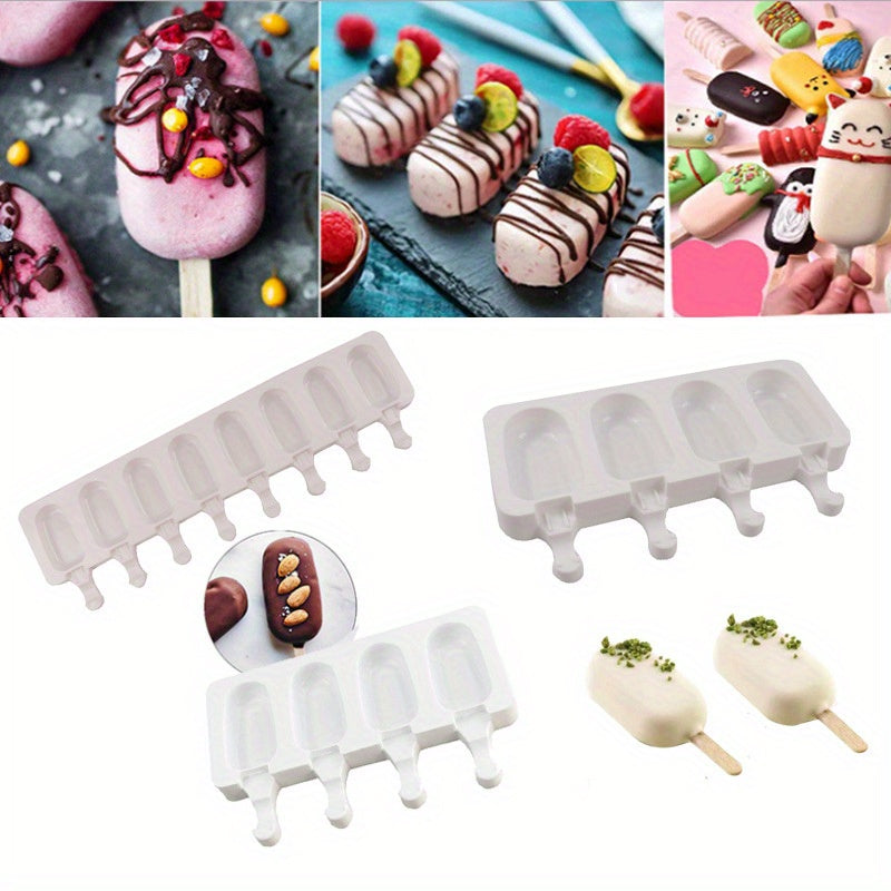 Ice Candy Mold Set Silicone 5-Piece Large and Small for Ice Cream Pudding Chocolate