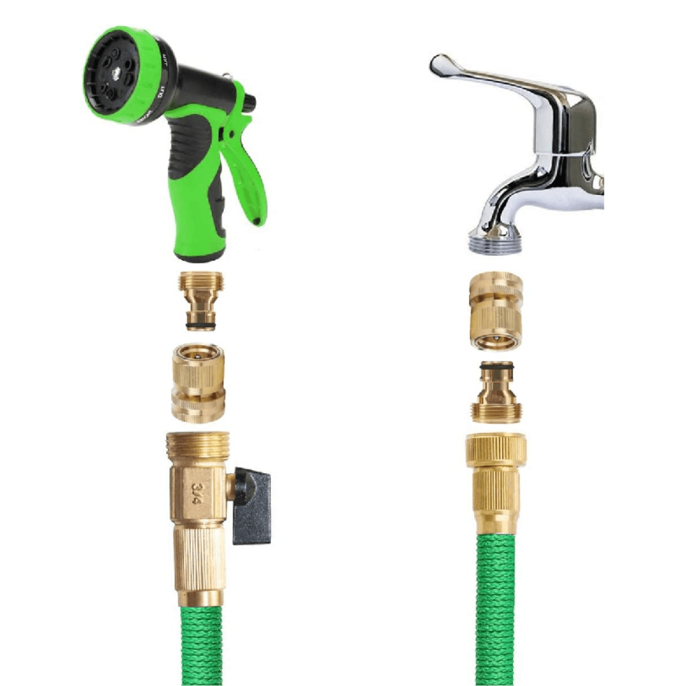 Garden Hose Quick Connectors Solid Brass 3/4 Inch GHT Fittings No-Leak