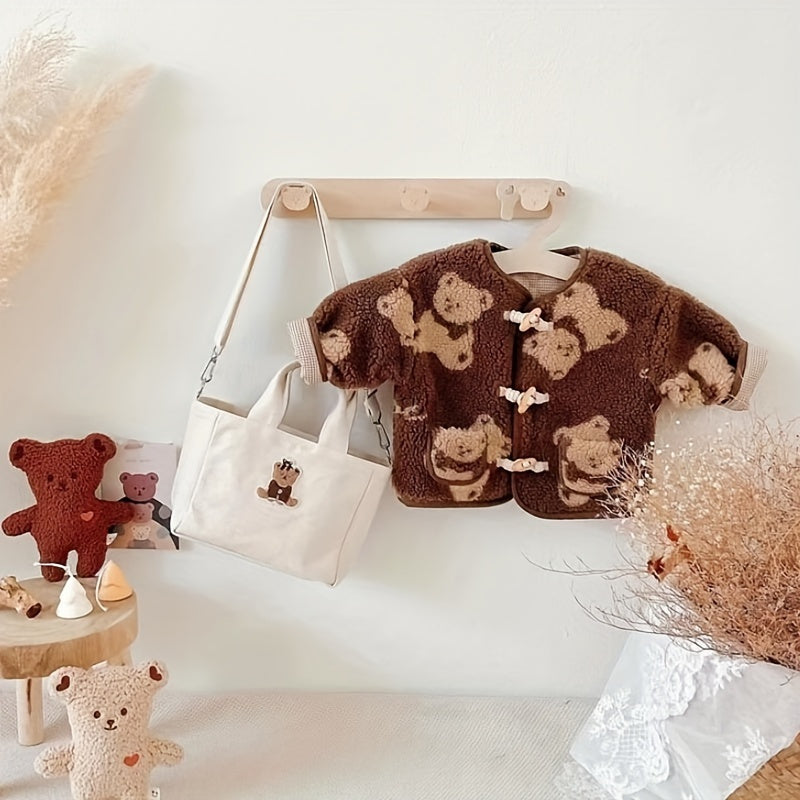 Set of 5 Wooden Children's Clothes Hangers Cartoon Baby Non-Slip Storage Organizers