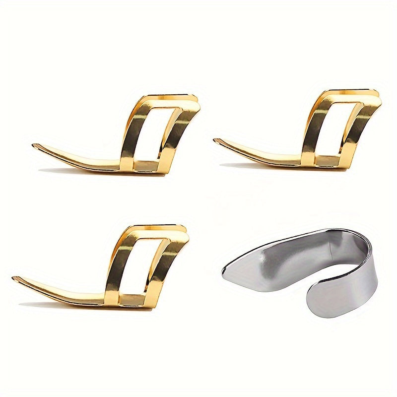 Metal Guitar Picks Set 3 Finger and 1 Thumb Zinc Alloy Standard Size