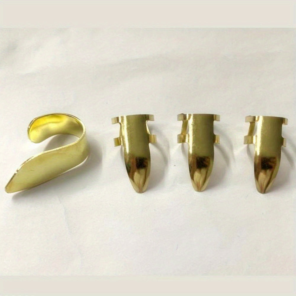 Metal Guitar Picks Set 3 Finger and 1 Thumb Zinc Alloy Standard Size