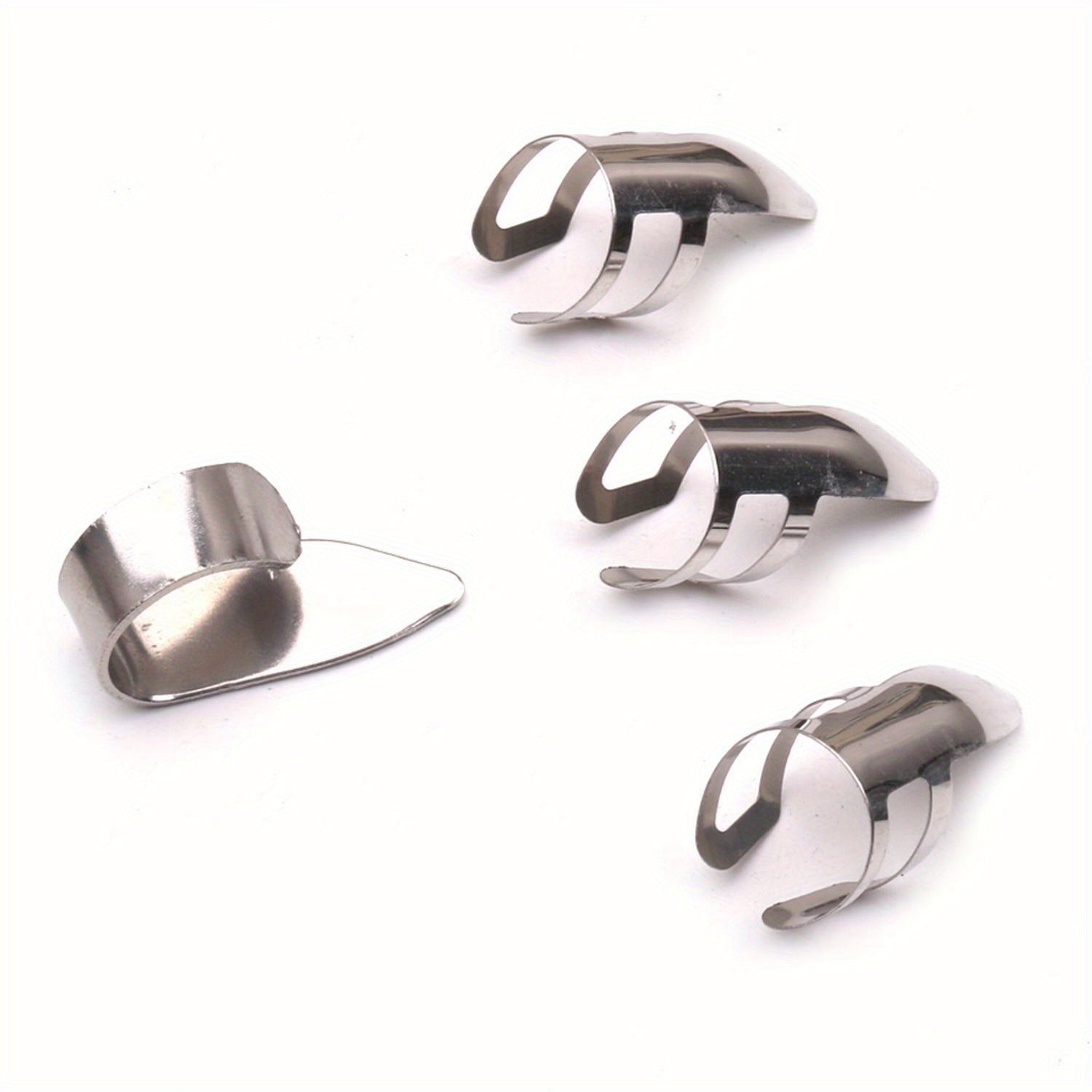 Metal Guitar Picks Set 3 Finger and 1 Thumb Zinc Alloy Standard Size