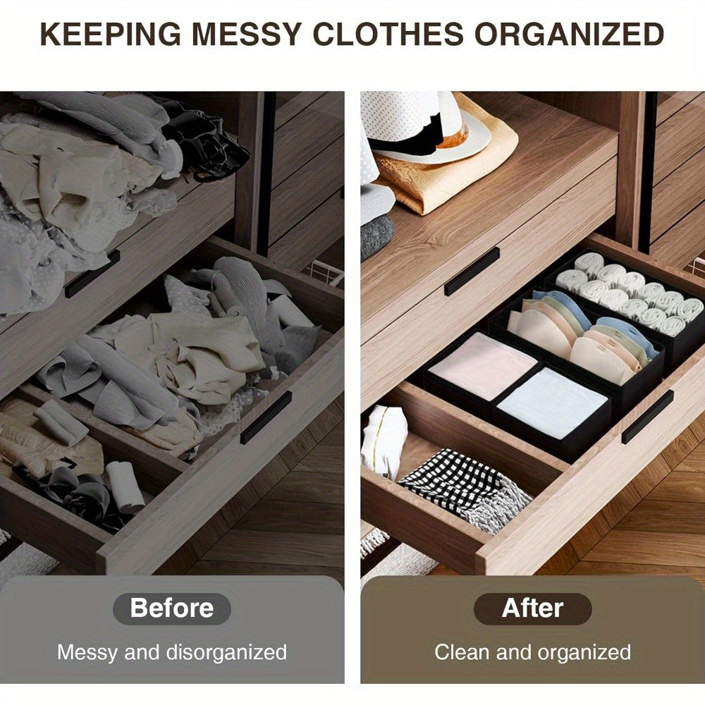 Juego de 4 cajas organizadoras de cajones plegables para ropa interior, calcetines, sujetadores y cinturones