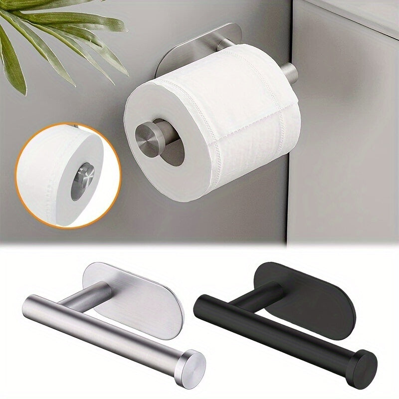 Self-Adhesive Stainless Steel Toilet Paper Holder Wall Mount Rust-Proof Durable