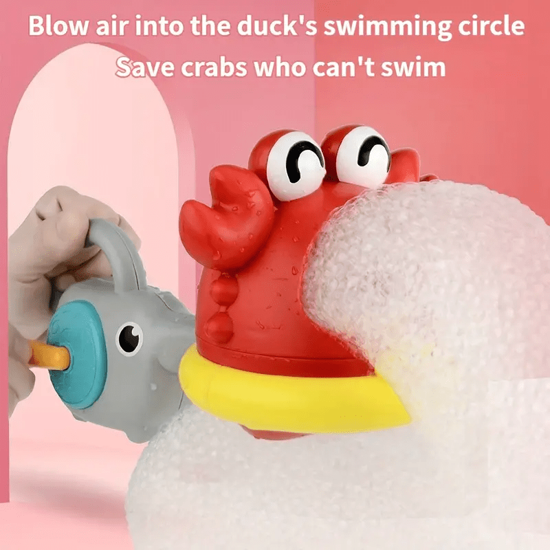 Máquina de burbujas para niños, juguete de agua con tiburón y cangrejo, con generador de espuma