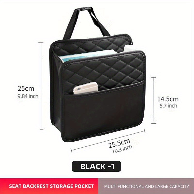 Car Organizer Leather Garbage Storage Bag for Cars and SUVs