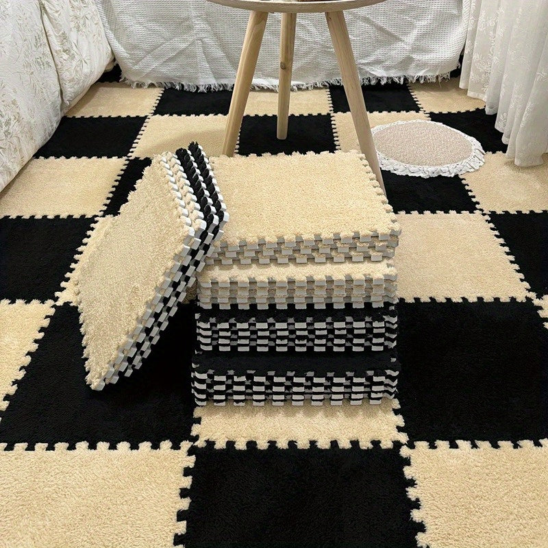 Set of 12 Non-Slip Foam Interlocking Floor Mats for Play and Education