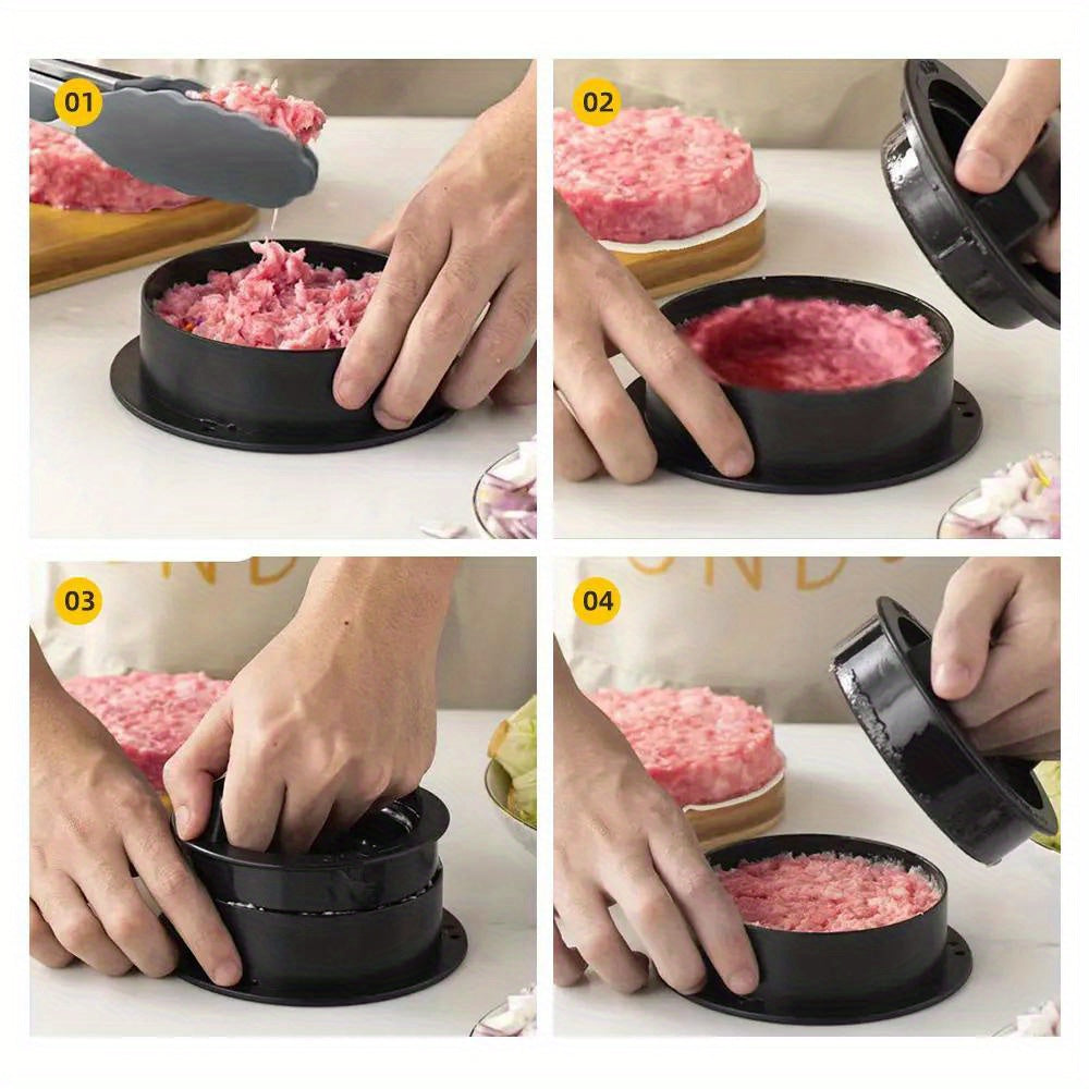 Food-Grade ABS Hamburger Press Non-Stick Meat Patty Maker with Oilpaper Liners