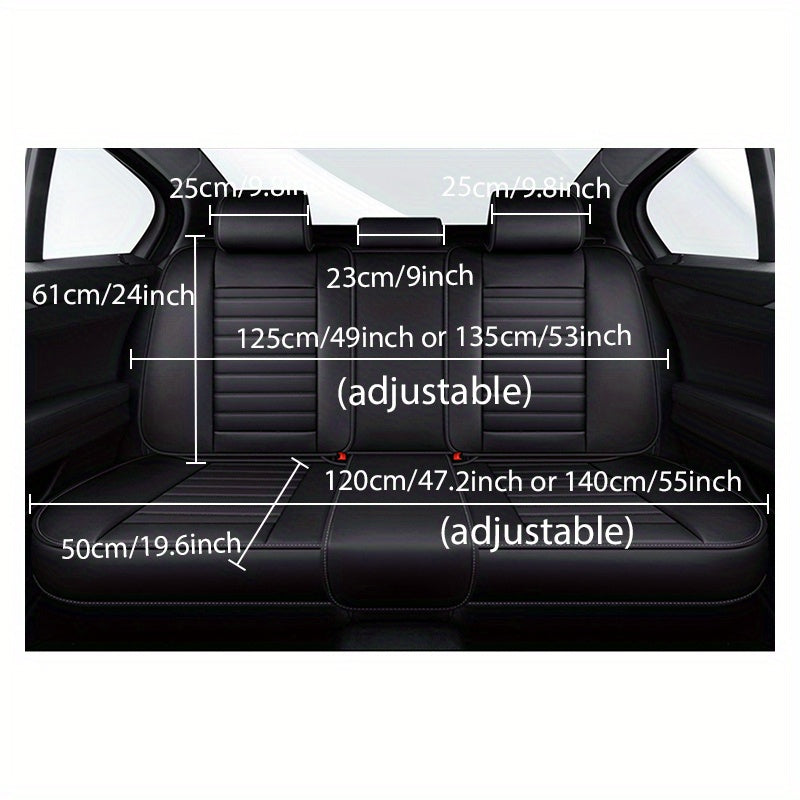 Universal PU teri avtomobil o‘rindiq qoplamasi to‘liq to‘plam, besh kishilik uchun, barcha mavsumlar