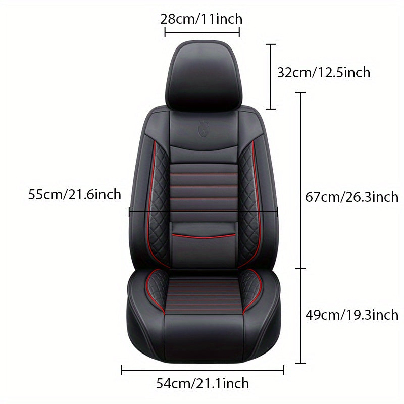 Universal PU teri avtomobil o‘rindiq qoplamasi to‘liq to‘plam, besh kishilik uchun, barcha mavsumlar