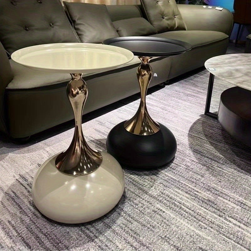 Italiya hashamatli yashash xonasi kofe stoli, kichik bel dizayni bilan, 35 sm kenglikdagi yuzasi.