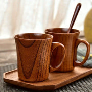 Japanese-Style Wooden Mug Heat-Resistant Tea Coffee Beer Drinkware