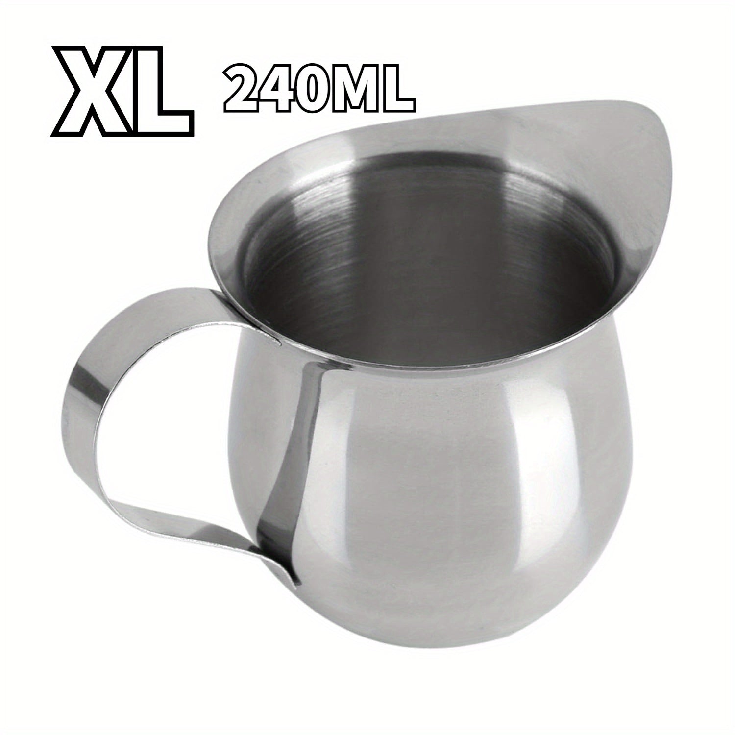 Set of Stainless Steel Milk Frothing Pitchers 4 Sizes for Espresso Steaming and Latte Art