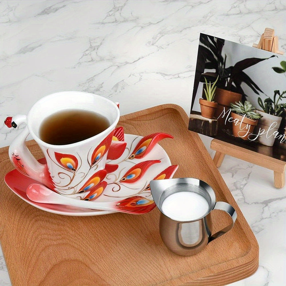 Set of Stainless Steel Milk Frothing Pitchers 4 Sizes for Espresso Steaming and Latte Art