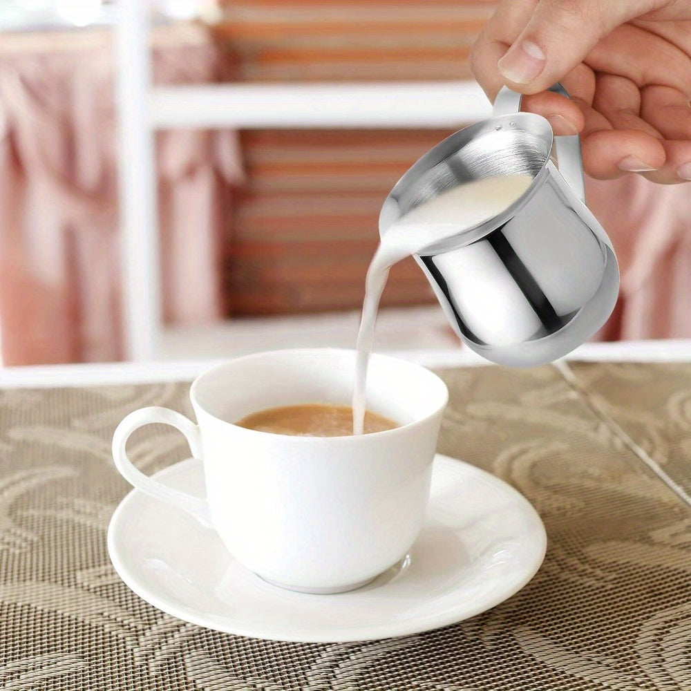 Set of Stainless Steel Milk Frothing Pitchers 4 Sizes for Espresso Steaming and Latte Art