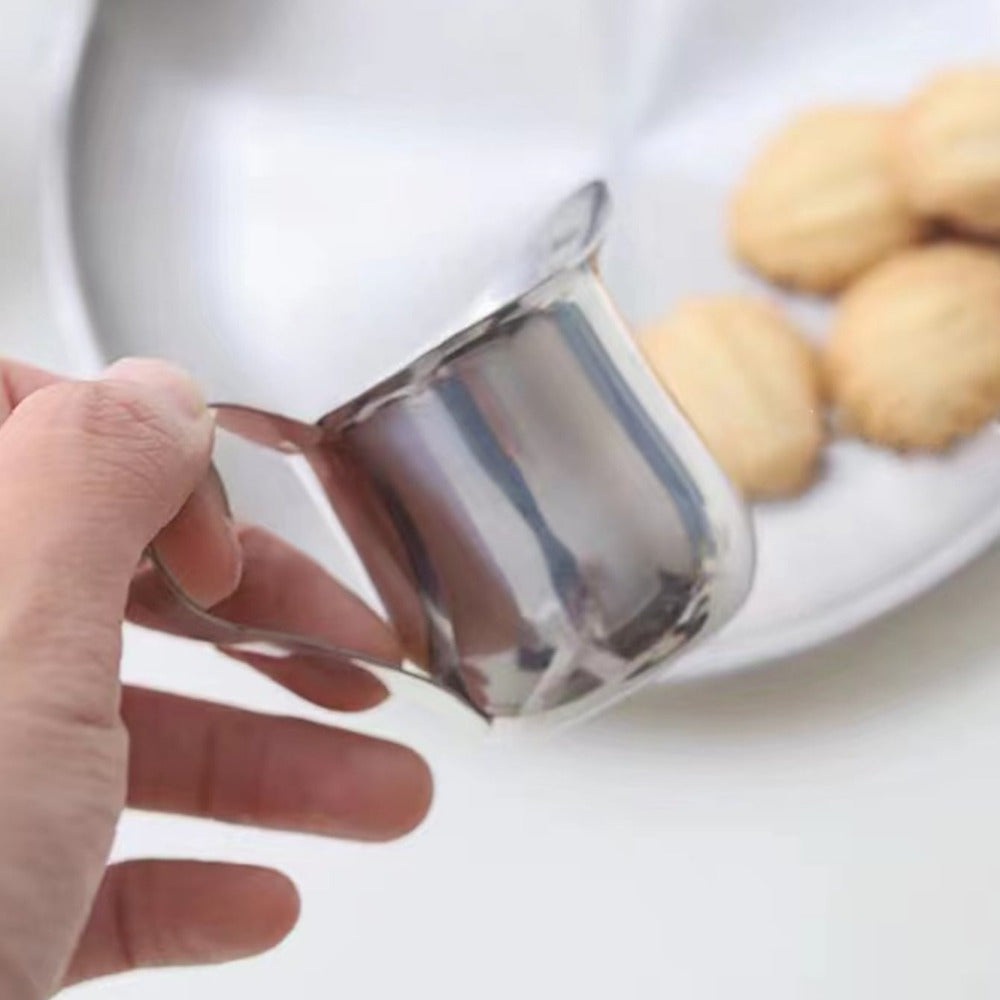 Set of Stainless Steel Milk Frothing Pitchers 4 Sizes for Espresso Steaming and Latte Art