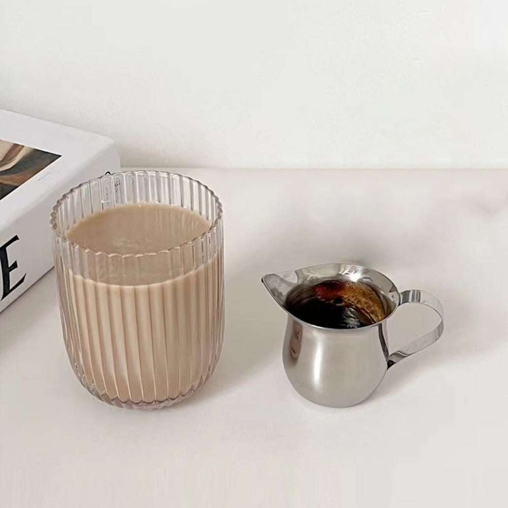 Set of Stainless Steel Milk Frothing Pitchers 4 Sizes for Espresso Steaming and Latte Art