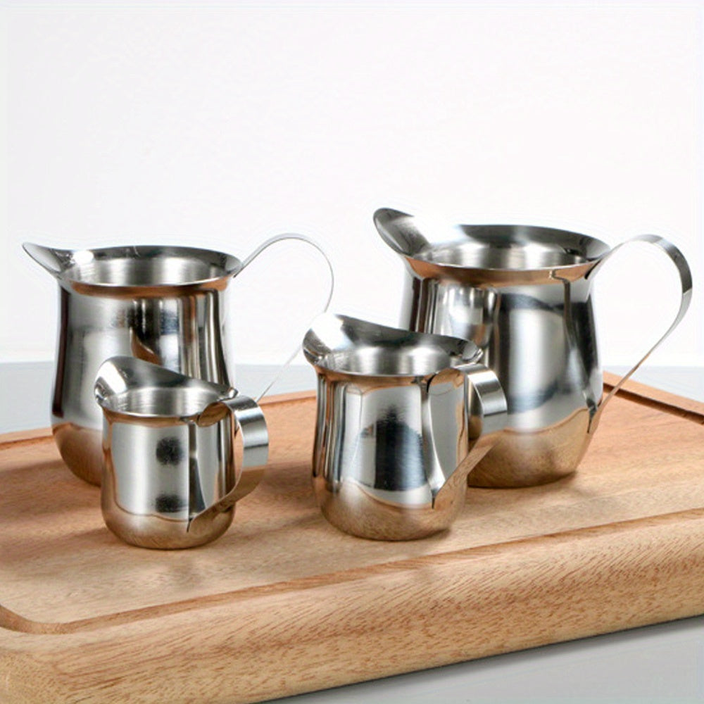 Set of Stainless Steel Milk Frothing Pitchers 4 Sizes for Espresso Steaming and Latte Art
