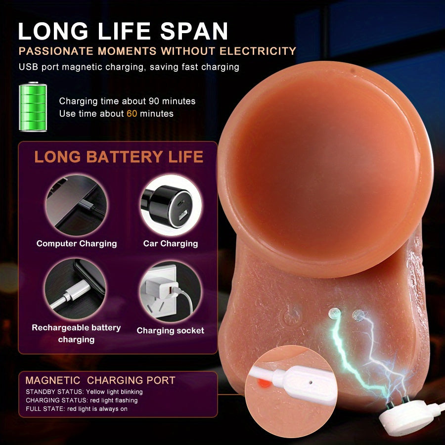 Mujeres Dildo vibrador recargable 4 en 1 de silicona para punto G