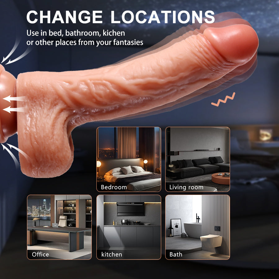 Mujeres Dildo vibrador recargable 4 en 1 de silicona para punto G