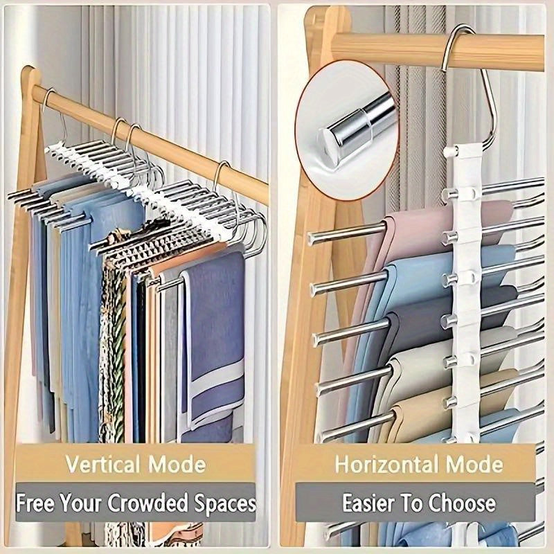 Stainless Steel Pants Hanger Closet Organizer Non-Slip S-Shaped Space Saver