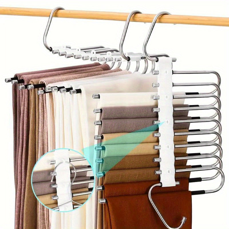 Stainless Steel Pants Hanger Closet Organizer Non-Slip S-Shaped Space Saver