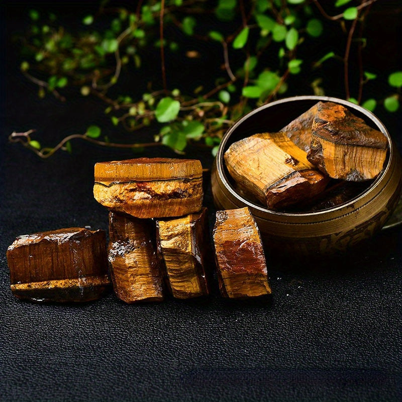 Juego de 3 piedras de ojo de tigre natural cristales sin procesar para regalar y decorar el hogar