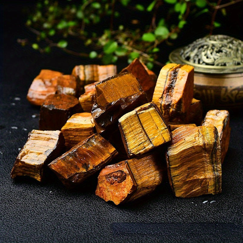 Juego de 3 piedras de ojo de tigre natural cristales sin procesar para regalar y decorar el hogar