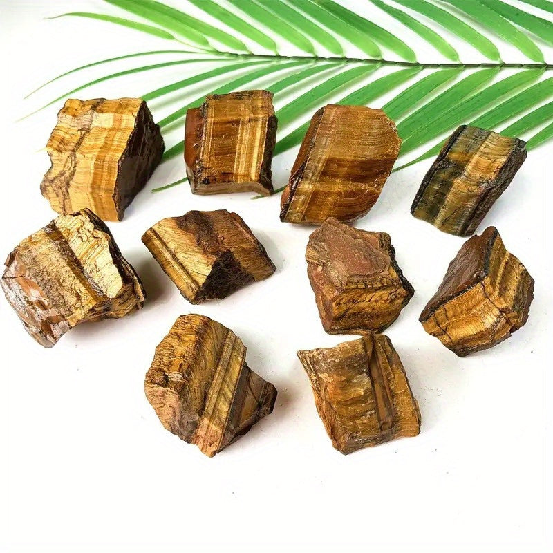 Juego de 3 piedras de ojo de tigre natural cristales sin procesar para regalar y decorar el hogar