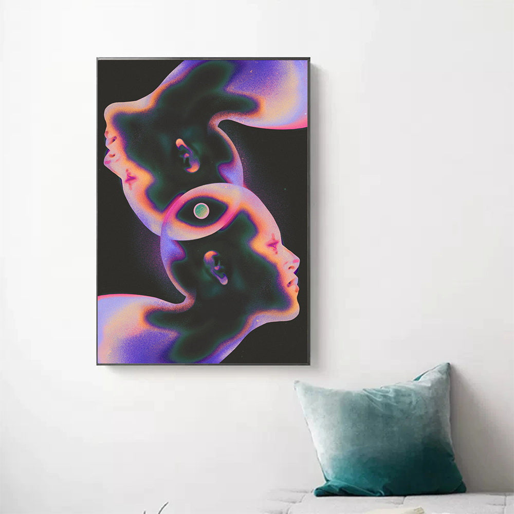 Art Deco Ink Wall Art Frameless Canvas for Living Room Bedroom Office