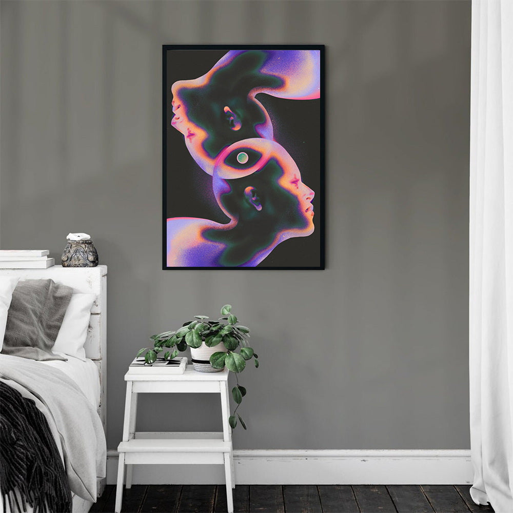 Art Deco Ink devor san'ati ramkasiz kanvas uchun yashash xonasi, yotoqxona, ofis