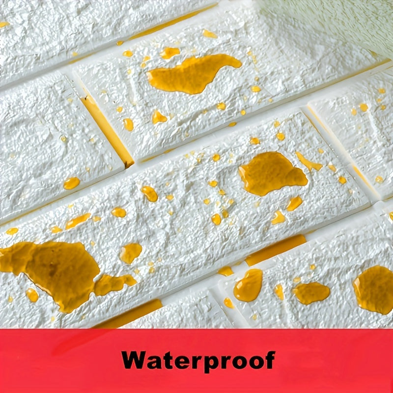 100-Pack Self-Adhesive 3D Wall Tile Stickers Waterproof Foam for Kitchen Bathroom Living Room Decor