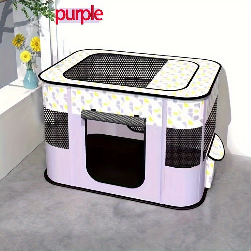 Large Portable Pet Playpen with Storage Bag Mesh Dog Kennel for Medium to Large Pets