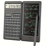 10-Digit LCD Display Folding Scientific Calculator with Handwriting Board Dual Power for Teachers and Engineers