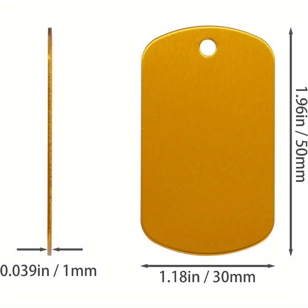 Pack of 50 Anodized Aluminum Engraving Blanks for Stamping and Jewelry Making