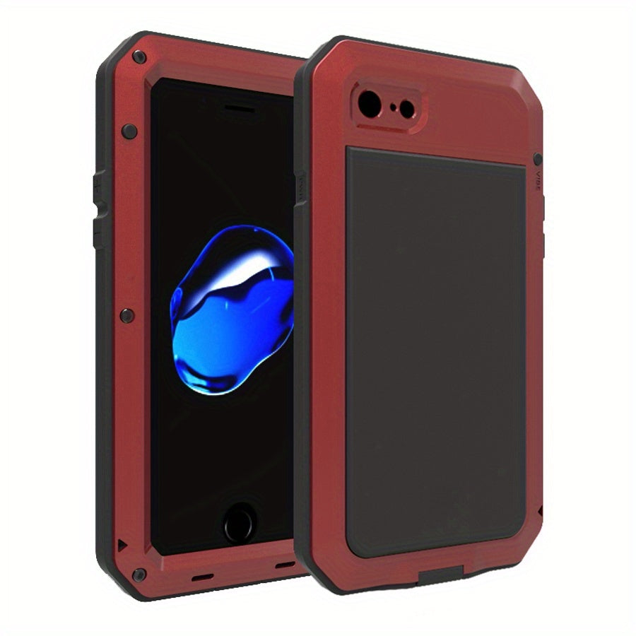 Прочный металлический чехол для телефона с встроенной защитой стеклянного экрана для моделей iPhone