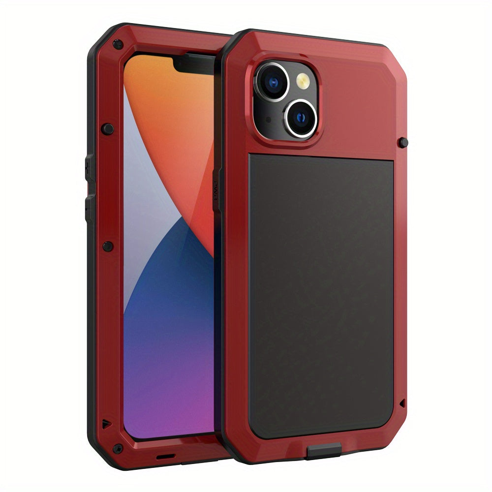 Прочный металлический чехол для телефона с встроенной защитой стеклянного экрана для моделей iPhone