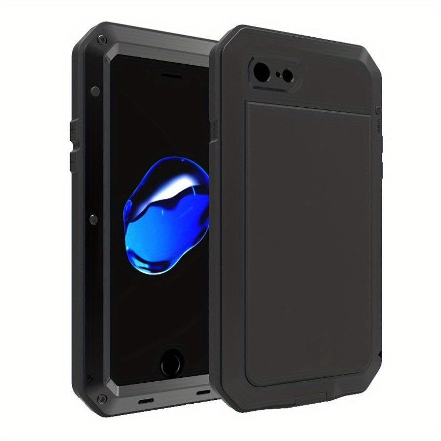 Прочный металлический чехол для телефона с встроенной защитой стеклянного экрана для моделей iPhone