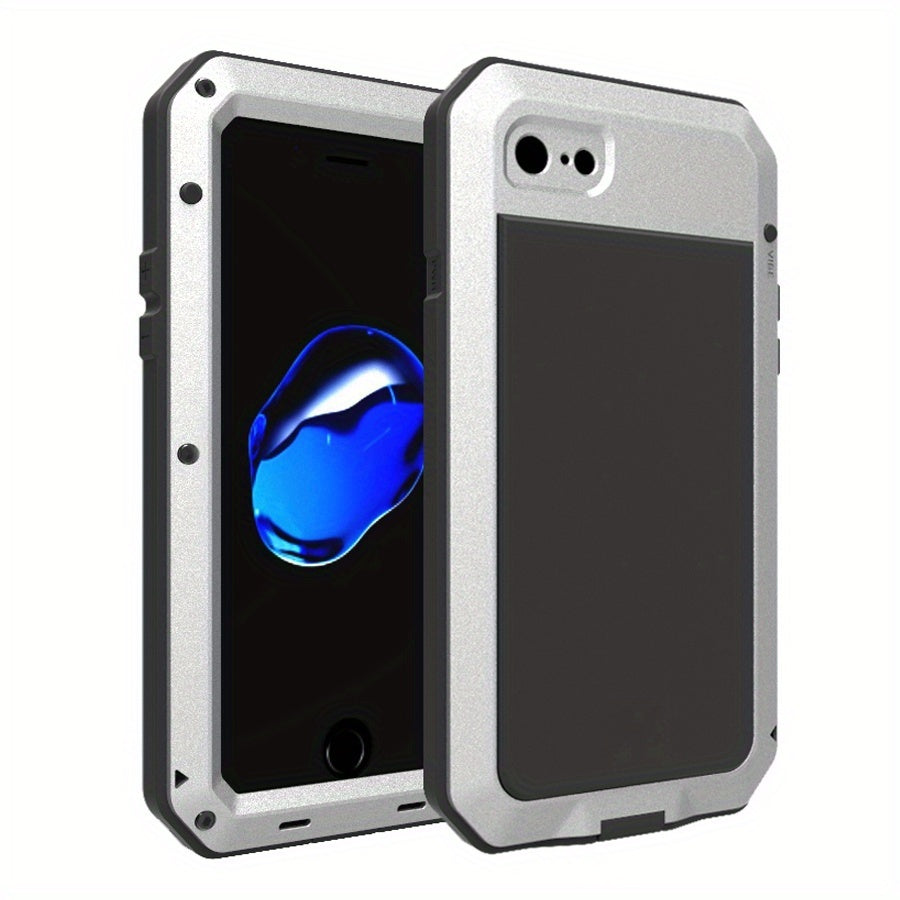 Прочный металлический чехол для телефона с встроенной защитой стеклянного экрана для моделей iPhone