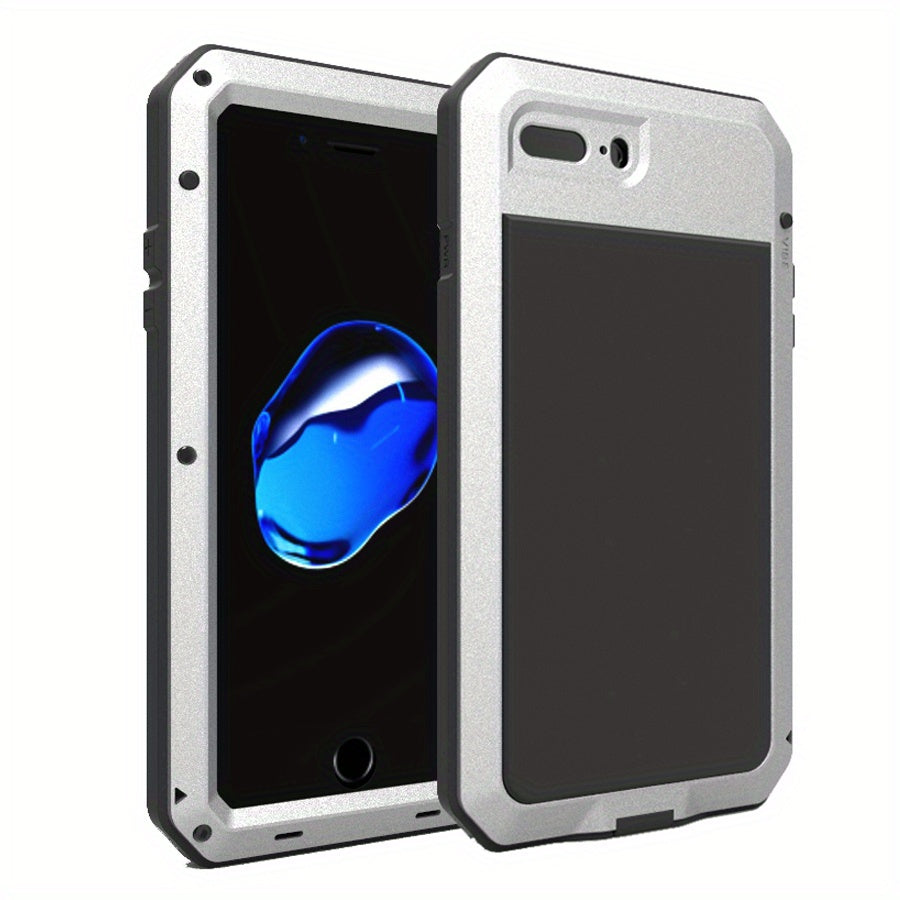 Прочный металлический чехол для телефона с встроенной защитой стеклянного экрана для моделей iPhone