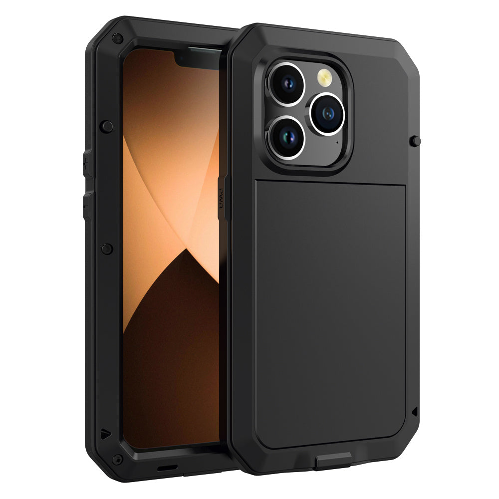 Прочный металлический чехол для телефона с встроенной защитой стеклянного экрана для моделей iPhone