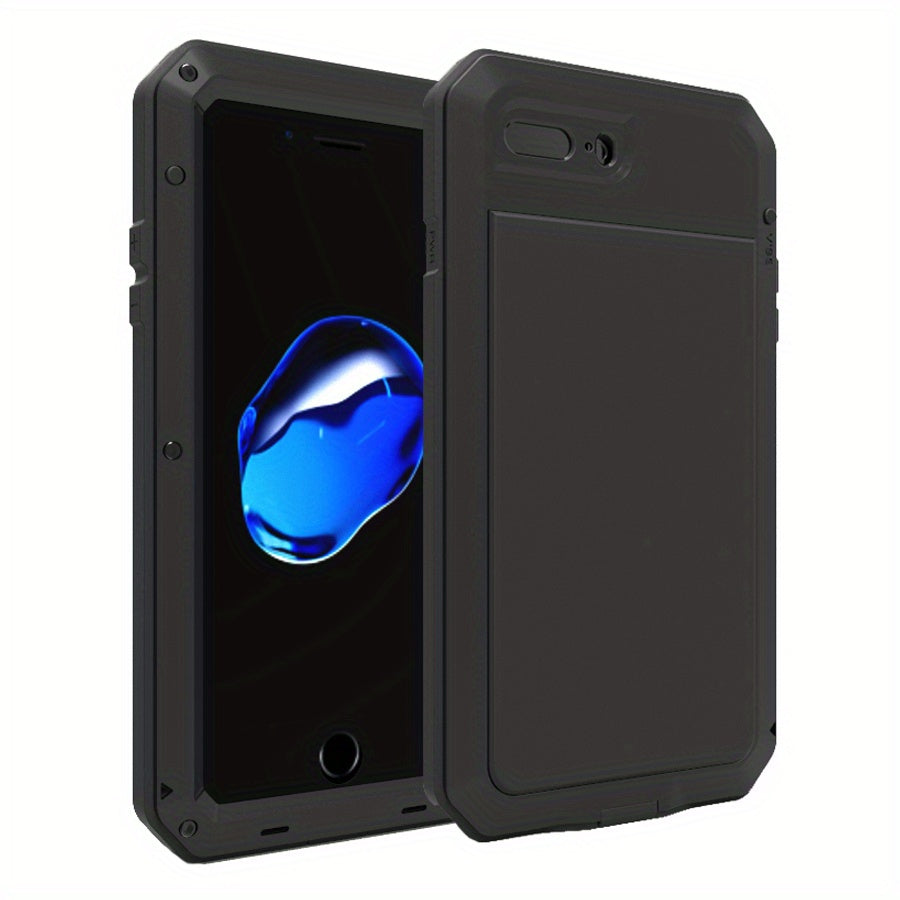 Прочный металлический чехол для телефона с встроенной защитой стеклянного экрана для моделей iPhone