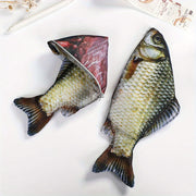 Carp Fish-Shaped Zipper Pouch for Pens Makeup School Supplies