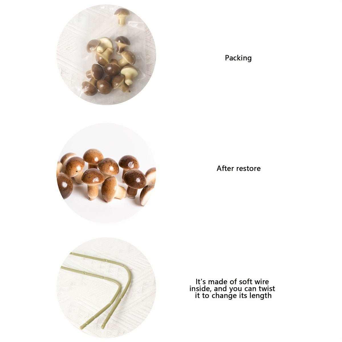 Artificial Foam Mushrooms 12pcs Dark Brown White Spots 1.98cm for Crafts Weddings Parties Decor